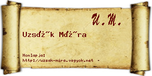 Uzsák Míra névjegykártya
